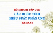Các bước tính hiệu suất phản ứng, công thức tính hiệu suất phản ứng? KHTN 8